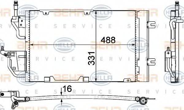 BEHR HELLA SERVICE 8FC351302371 Конденсатор, кондиціонер