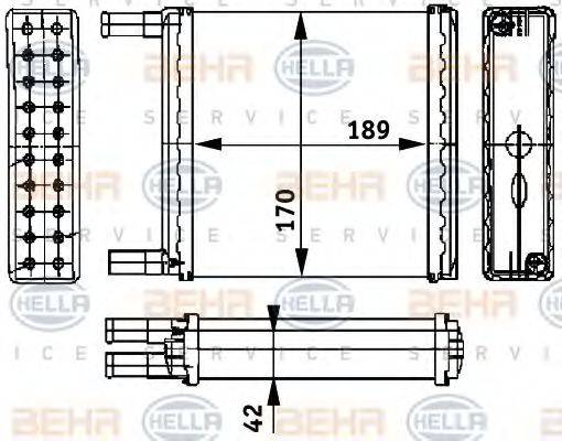 BEHR HELLA SERVICE 8FH351311451 Теплообмінник, опалення салону