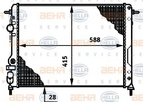 BEHR HELLA SERVICE 8MK376719661 Радіатор, охолодження двигуна
