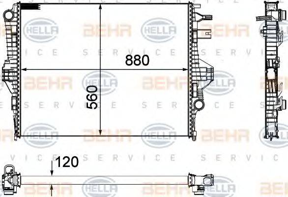 BEHR HELLA SERVICE 8MK376756341 Радіатор, охолодження двигуна