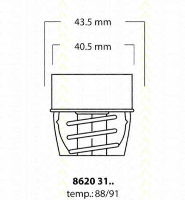 TRISCAN 86203188 Термостат, охолоджуюча рідина