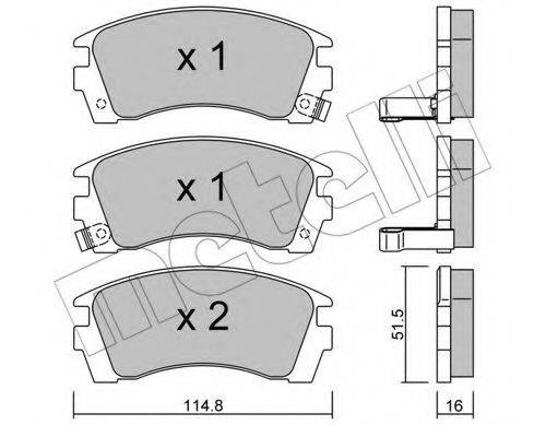 METELLI 2204870 Комплект гальмівних колодок, дискове гальмо