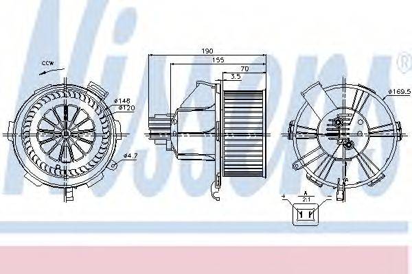 NISSENS 87085 Вентилятор салону
