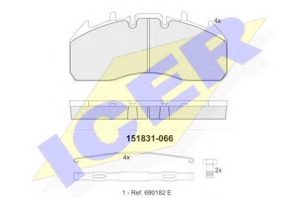 ICER 151831066 Комплект гальмівних колодок, дискове гальмо