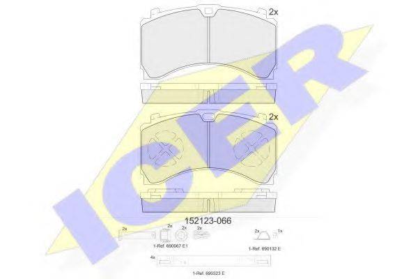 ICER 152123G Комплект гальмівних колодок, дискове гальмо