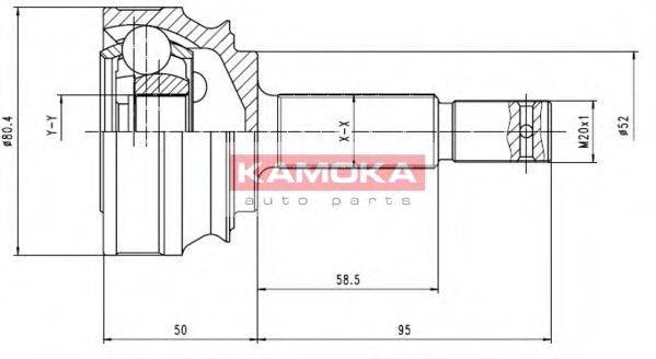 KAMOKA 6078 Шарнірний комплект, приводний вал