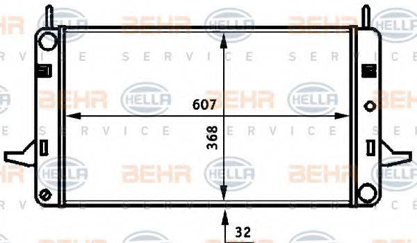 HELLA 8MK376706671 Радіатор, охолодження двигуна
