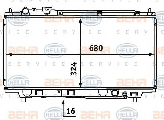 HELLA 8MK376707471 Радіатор, охолодження двигуна