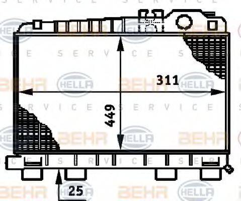 HELLA 8MK376720741 Радіатор, охолодження двигуна