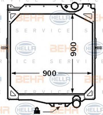 HELLA 8MK376726591 Радіатор, охолодження двигуна