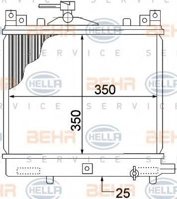 HELLA 8MK376772661 Радіатор, охолодження двигуна