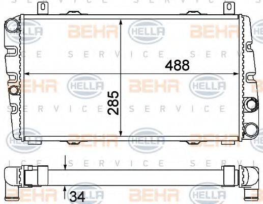 HELLA 8MK376901041 Радіатор, охолодження двигуна