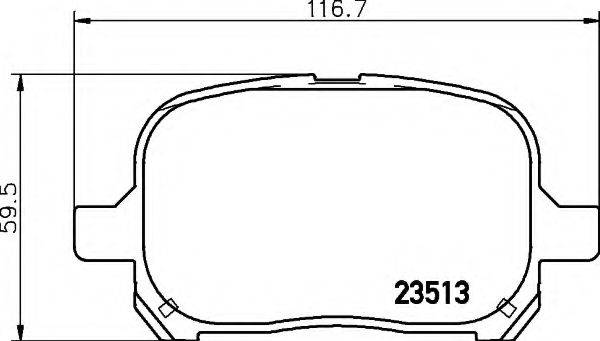 HELLA 8DB355009351 Комплект гальмівних колодок, дискове гальмо