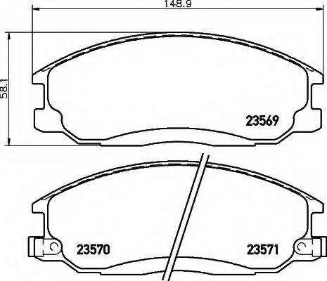 HELLA 8DB355009991 Комплект гальмівних колодок, дискове гальмо