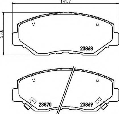 HELLA 8DB355010231 Комплект гальмівних колодок, дискове гальмо