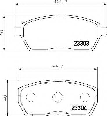 HELLA 8DB355011611 Комплект гальмівних колодок, дискове гальмо