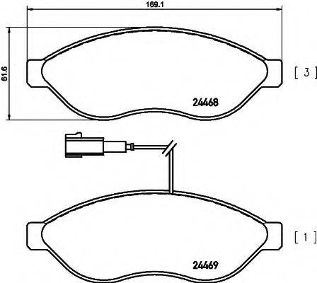 HELLA 8DB355012931 Комплект гальмівних колодок, дискове гальмо