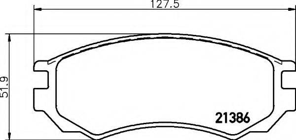 HELLA 8DB355016541 Комплект гальмівних колодок, дискове гальмо