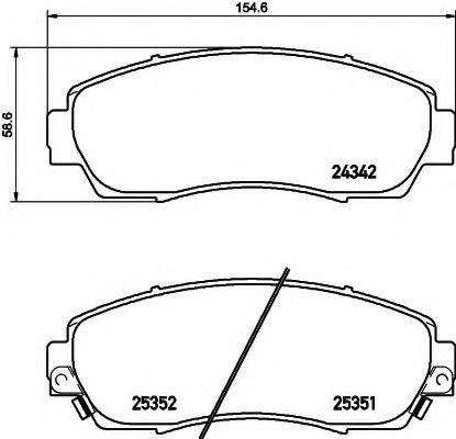 HELLA 8DB355019761 Комплект гальмівних колодок, дискове гальмо