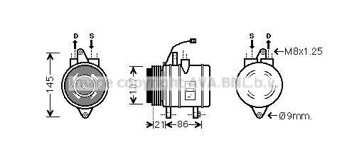 AVA QUALITY COOLING DWK097 Компресор, кондиціонер