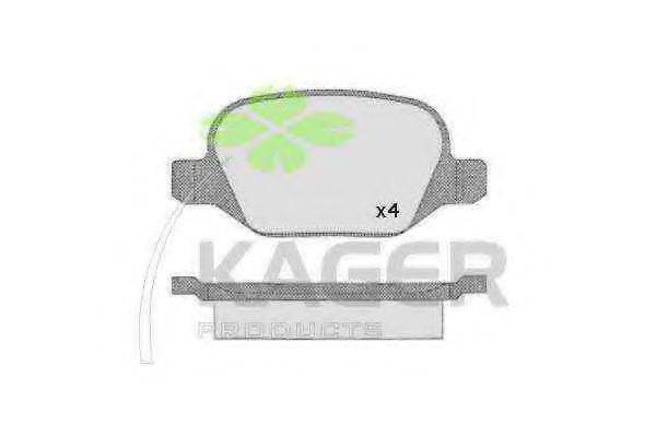 KAGER 350490 Комплект гальмівних колодок, дискове гальмо