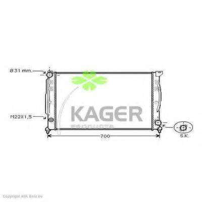 KAGER 310026 Радіатор, охолодження двигуна