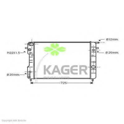 KAGER 312786 Радіатор, охолодження двигуна