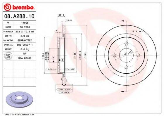 BRECO BS7685 гальмівний диск