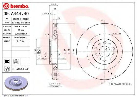 BRECO BS8839 гальмівний диск