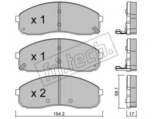 FRI.TECH. 6470 Комплект гальмівних колодок, дискове гальмо