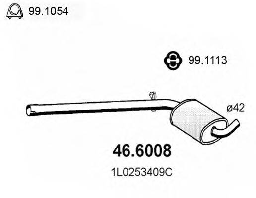 ASSO 466008 Середній глушник вихлопних газів