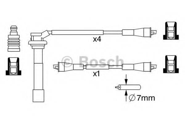 BOSCH 0986357053 Комплект дротів запалювання