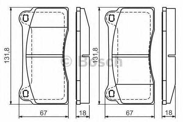 BOSCH 0986494353 Комплект гальмівних колодок, дискове гальмо