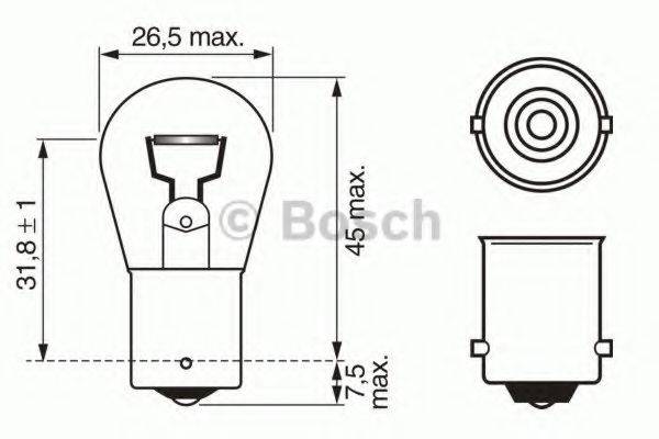 BOSCH 1987302280 Лампа розжарювання, ліхтар покажчика повороту; Лампа розжарювання, ліхтар сигналу гальмування; Лампа розжарювання, задня протитуманна фара; Лампа розжарювання, фара заднього ходу; Лампа розжарювання, задній гарабітний вогонь