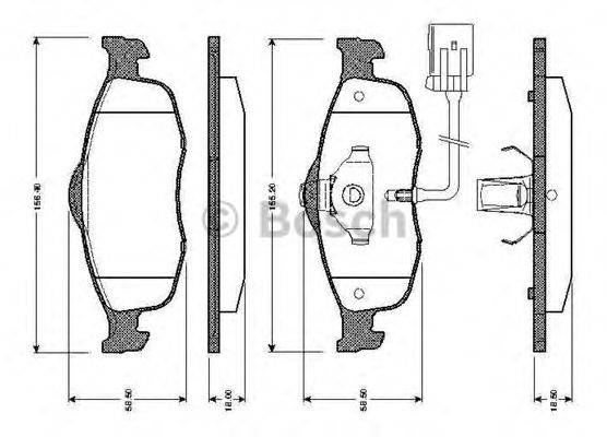 BOSCH 0986TB2241 Комплект гальмівних колодок, дискове гальмо
