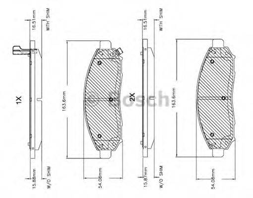 BOSCH F03B150151 Комплект гальмівних колодок, дискове гальмо