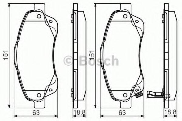 BOSCH 0986495083 Комплект гальмівних колодок, дискове гальмо