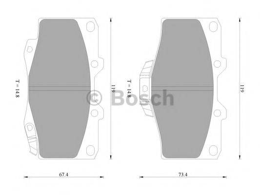 BOSCH 0986505798 Комплект гальмівних колодок, дискове гальмо