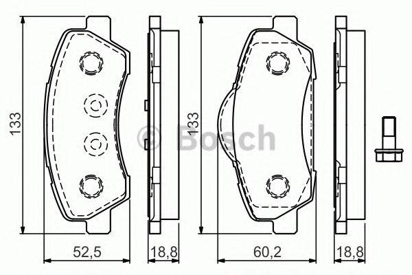 BOSCH 0986TB3158 Комплект гальмівних колодок, дискове гальмо