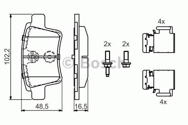 BOSCH 0986494622 Комплект гальмівних колодок, дискове гальмо
