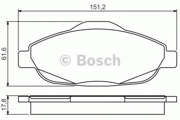BOSCH 0986495266 Комплект гальмівних колодок, дискове гальмо