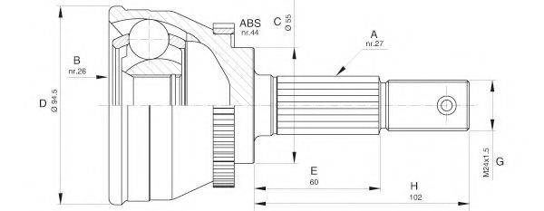 OPEN PARTS CVJ561110 Шарнірний комплект, приводний вал