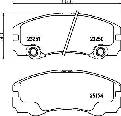 TEXTAR 2325001 Комплект гальмівних колодок, дискове гальмо