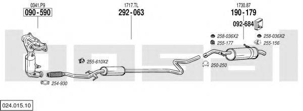 BOSAL 02401510 Система випуску ОГ
