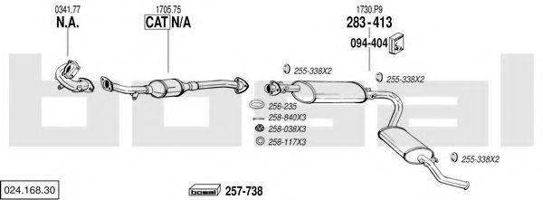 BOSAL 02416830 Система випуску ОГ