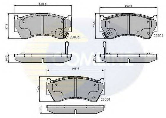 COMLINE CBP3449 Комплект гальмівних колодок, дискове гальмо