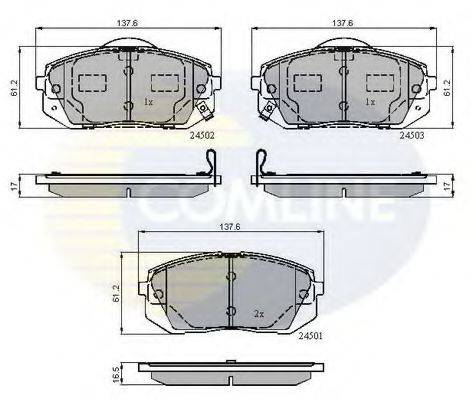 COMLINE CBP31768 Комплект гальмівних колодок, дискове гальмо