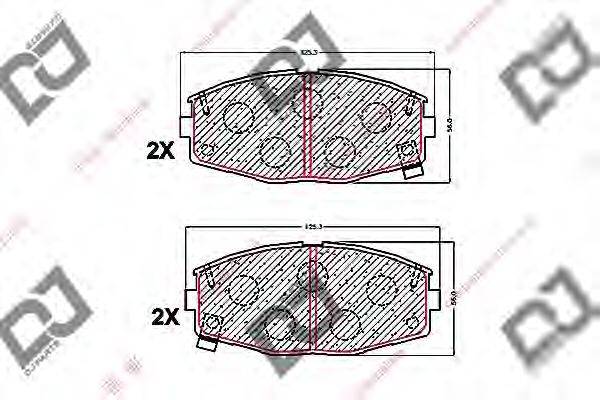 DJ PARTS BP1558 Комплект гальмівних колодок, дискове гальмо