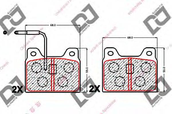 DJ PARTS BP1895 Комплект гальмівних колодок, дискове гальмо