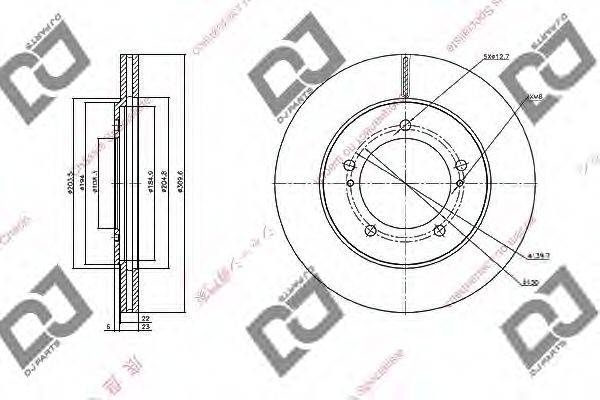 DJ PARTS BD1075 гальмівний диск